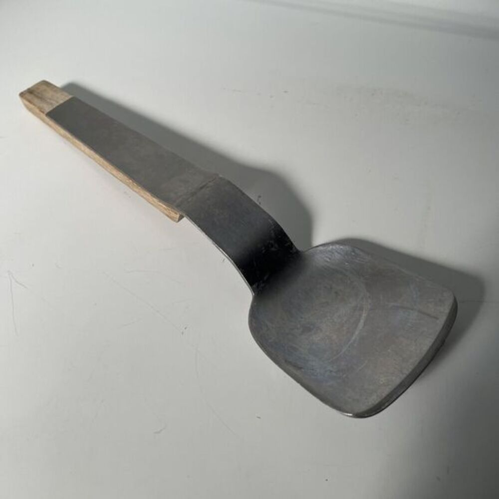 Vintage Mid Century Modern 9" Stainless Ice Cream Scoop Spoon Wood Handle Japan